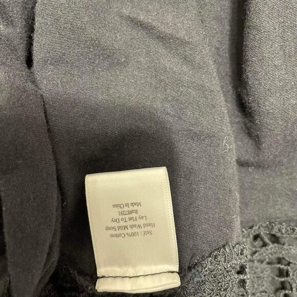 Johnny Was 4 Love & Liberty Small Top Blouse Embroidered Black Boho Short Sleeve - Picture 5 of 6